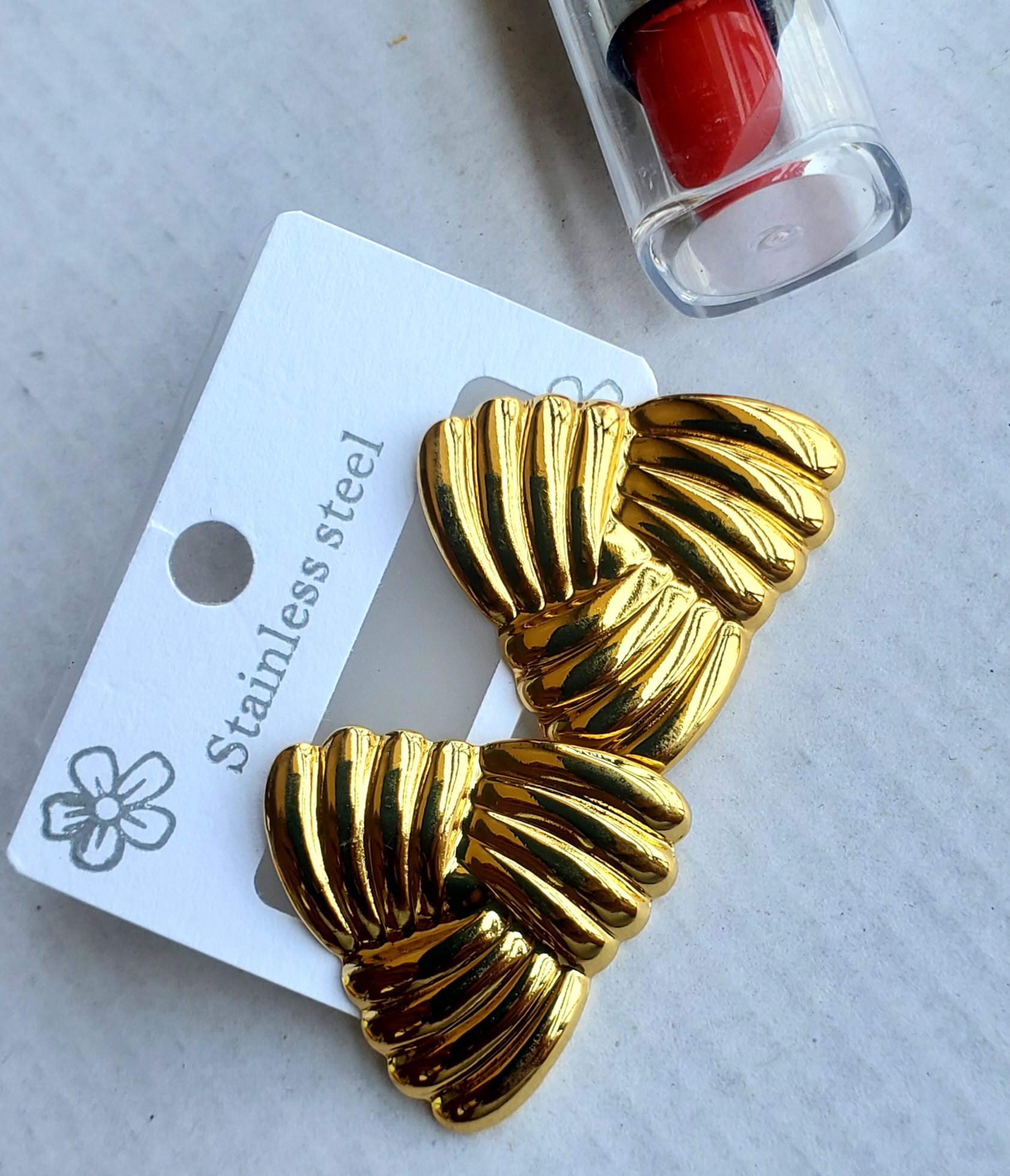 Golden Shell Twist Earrings