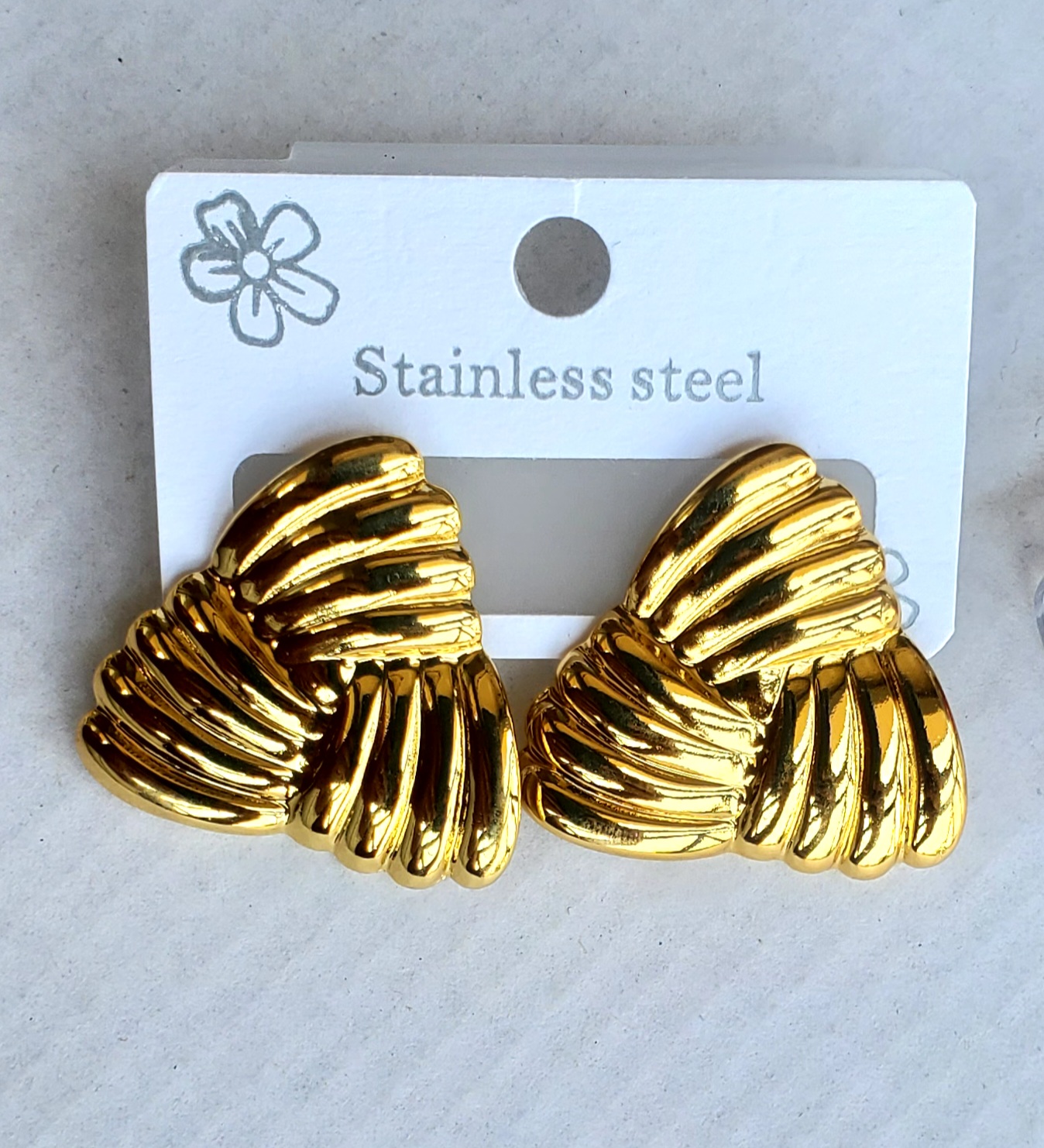 Golden Shell Twist Earrings