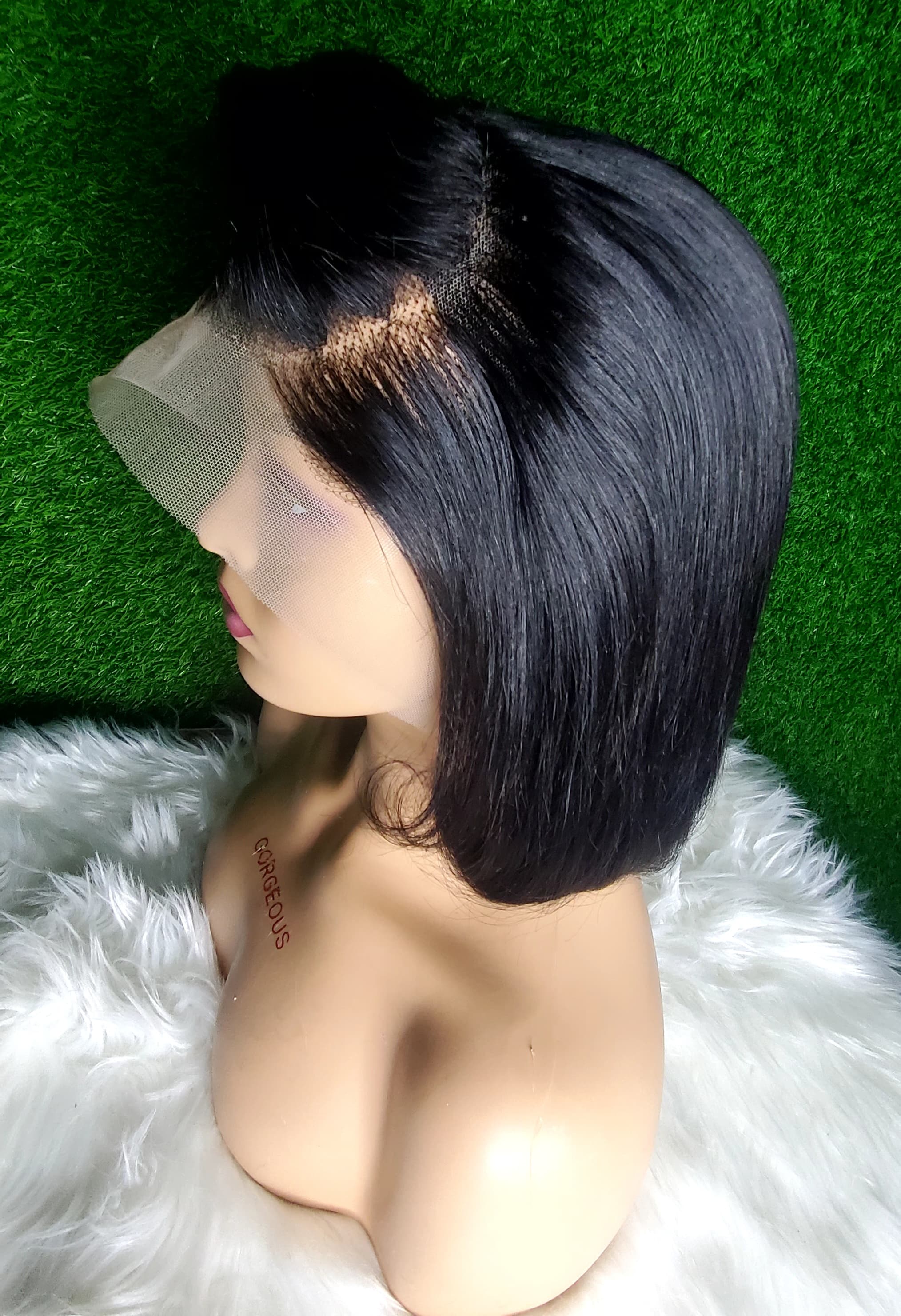 Full frontal 12" black wig