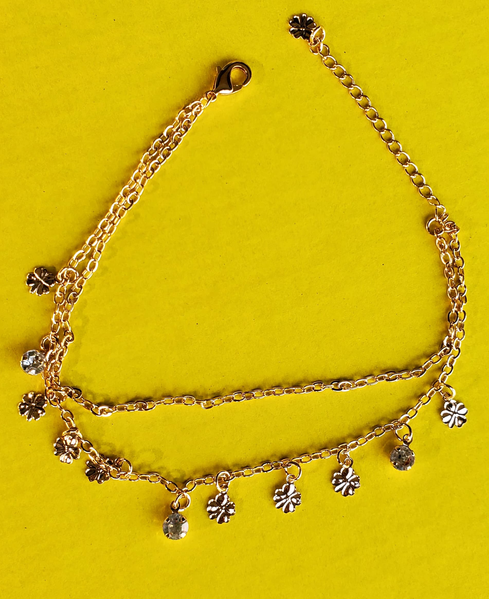 Double Charm Gold Anklet