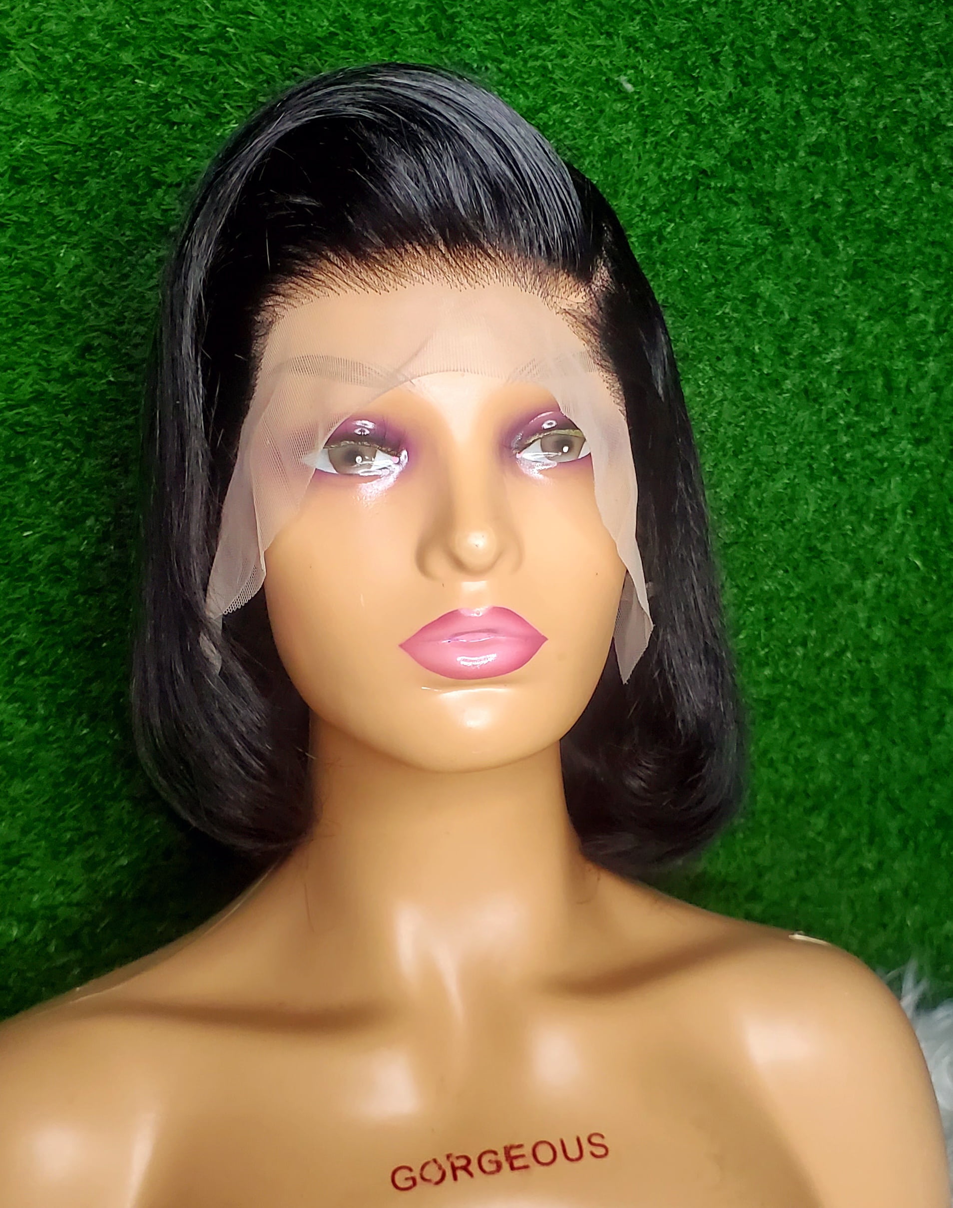 Full frontal 12" black wig